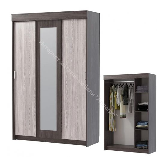 Шкаф-купе "Мираж 11" 3-х дверный с зеркалом