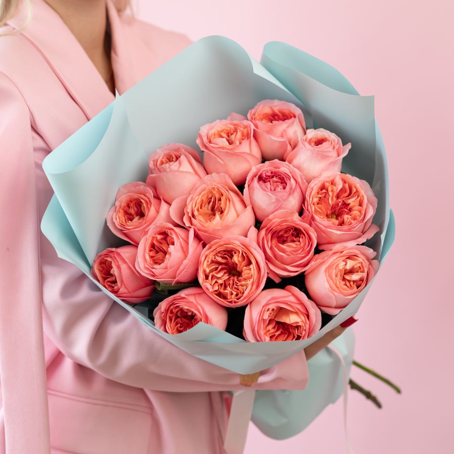 Пионовидная роза 15шт (Пинк Экспрешн)