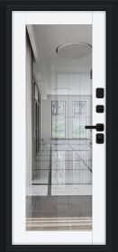 Входная Дверь Bravo Флэш МФ/SBlack Букле Черное/White Silk 860x2050мм Правое Открывание / Браво.