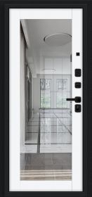 Входная Дверь Bravo Флэш МФ/SBlack Букле Xерное/White Silk 860x2050мм Левое Открывание / Браво.