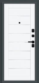 Входная Дверь Bravo Техно/SBlack Старк Антрацит/White Silk 960x2050мм Правое Открывание / Браво.