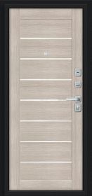 Входная Дверь Bravo Техно/BChrome Букле Черное/Cappuccino Melinga 860x2050мм Левое Открывание / Браво.