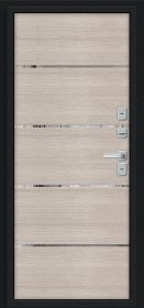 Входная Дверь Bravo Лайн/BChrome Букле Черное/Cappuccino Melinga 860x2050мм Правое Открывание / Браво.