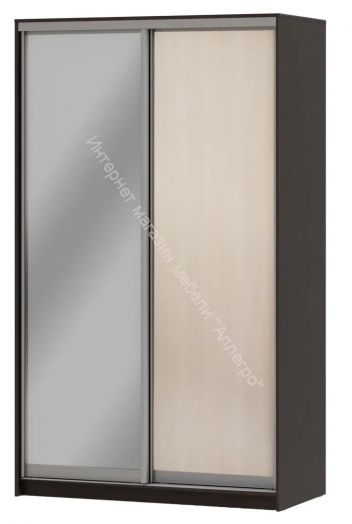 Шкаф-купе "Мираж 13.1" 2-х дверный с зеркалом Венге/Млечный дуб