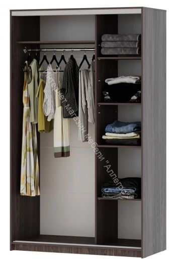 Шкаф-купе "Мираж 13.1" 2-х дверный с зеркалом Ясень анкор темный/Ясень анкор светлый