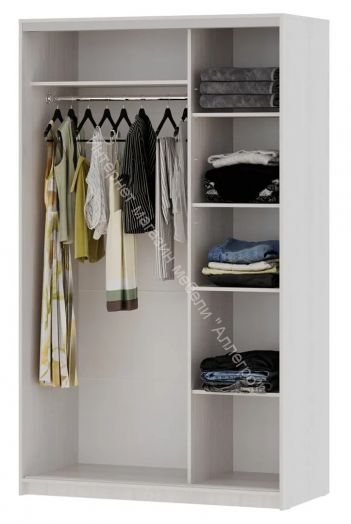 Шкаф-купе "Мираж 13.1" 2-х дверный с зеркалом Ясень анкор светлый