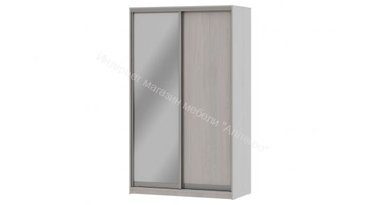 Шкаф-купе "Мираж 13.1" 2-х дверный с зеркалом Ясень анкор светлый