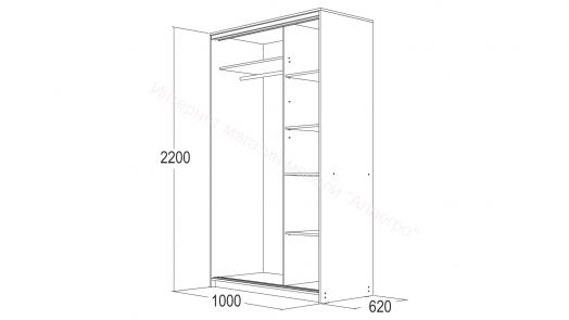 Шкаф-купе "Мираж 10.1" 2-х дверный с зеркалом Венге/Млечный дуб