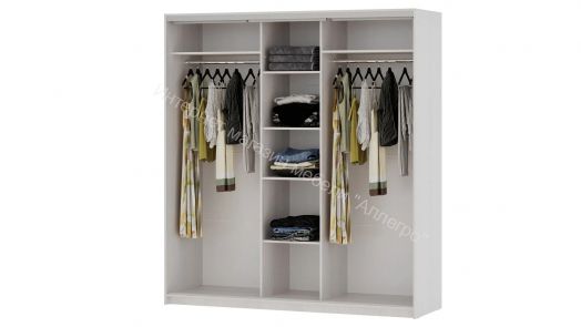 Шкаф-купе "Мираж 20.1" 3-х дверный с зеркалом Ясень анкор светлый