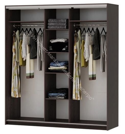 Шкаф-купе "Мираж 20.1" 3-х дверный с зеркалом Венге/Млечный дуб