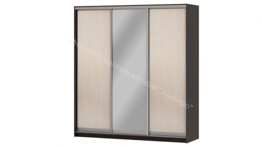 Шкаф-купе "Мираж 20.1" 3-х дверный с зеркалом Венге/Млечный дуб