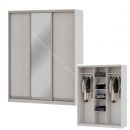 Шкаф-купе "Мираж 17.1" 3-х дверный с зеркалом Ясень анкор светлый