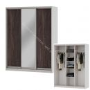 Шкаф-купе "Мираж 17.1" 3-х дверный с зеркалом Ясень анкор светлый/Ясень анкор темный
