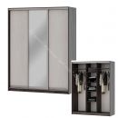 Шкаф-купе "Мираж 17.1" 3-х дверный с зеркалом Ясень анкор темный/Ясень анкор светлый