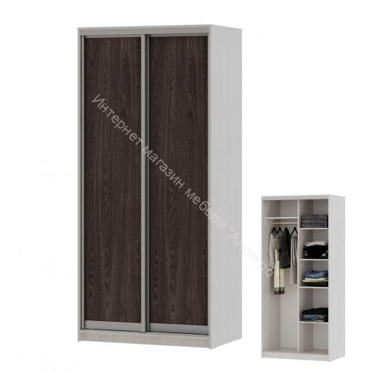 Шкаф-купе "Мираж 10.2" 2-х дверный Ясень анкор светлый/Ясень анкор темный