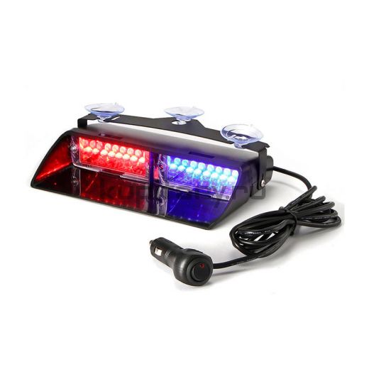 Панель-вспышка под лобовое стекло стробоскоп 16 Ватт красный/синий свет 12 Вольт ST2024