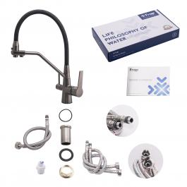 Frap F4374-15 — mətbəx smesiteli daxili filtrli içməli su kranı ilə