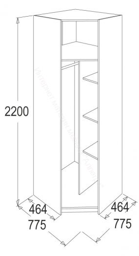 Шкаф угловой Флагман 5 Дуб сонома
