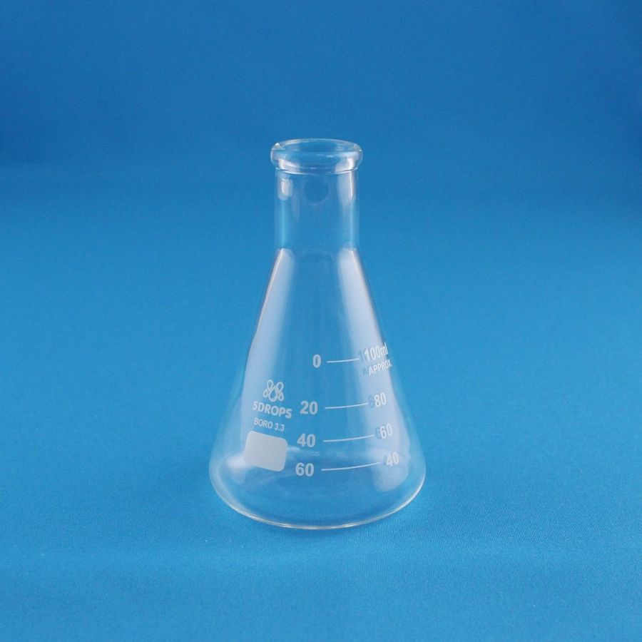 Колба коническая (Эрленмейера) Labdevices КН-2-100-22, 100 мл, горло 22 мм, стекло Boro 3.3, без шлифа