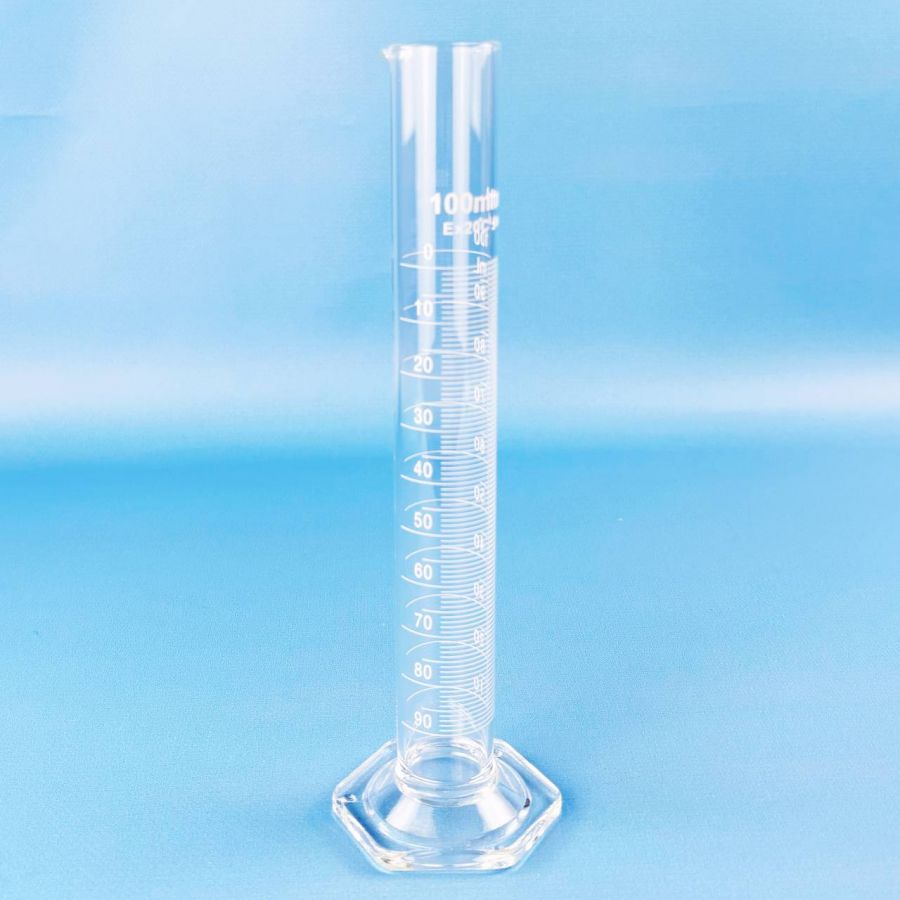 Цилиндр мерный Labdevices 1-100-2, 100 мл, с носиком, стекло, градуированный, со стеклянным шестиугольным основанием
