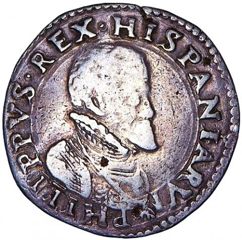 Дукатон 1 скудо 1556 Милан RARE Испания Филипп II Италия  AUNC-XF