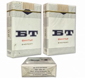 Сигареты эпохи СССР — BT. Мягкая пачка. Булгартабак. Оригинал. 80-е, начало 90х годов. verified