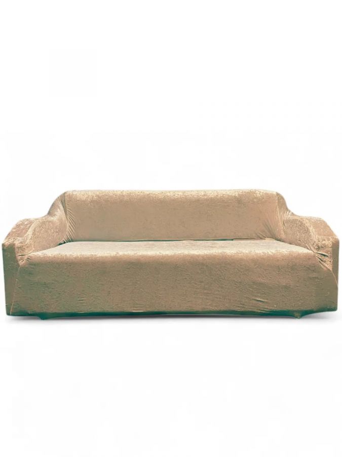 Чехол на 3-местный диван, без оборки, велюр, пепел