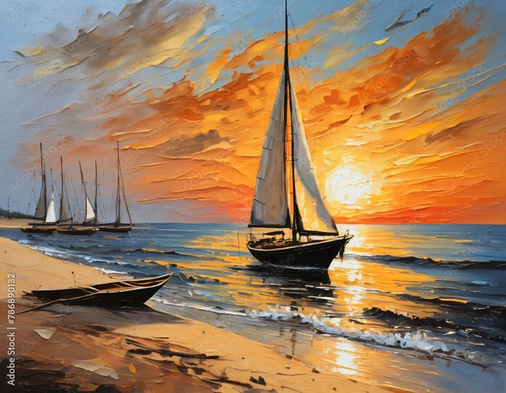 картина "Байкальский закат"