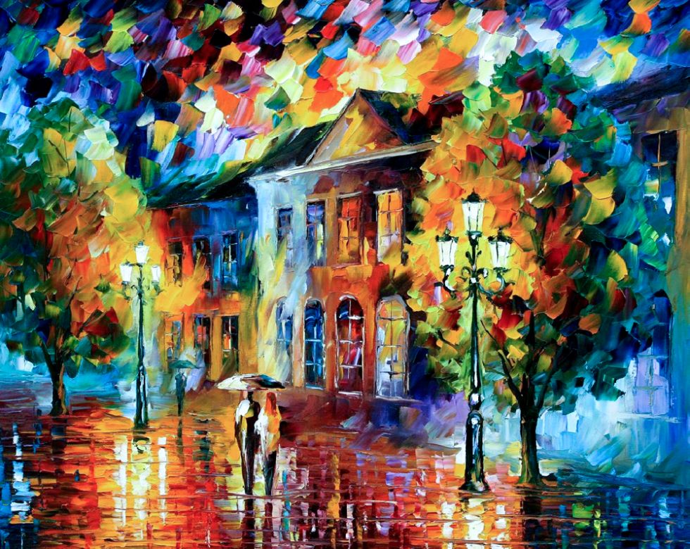 картина "Двое под дождём"