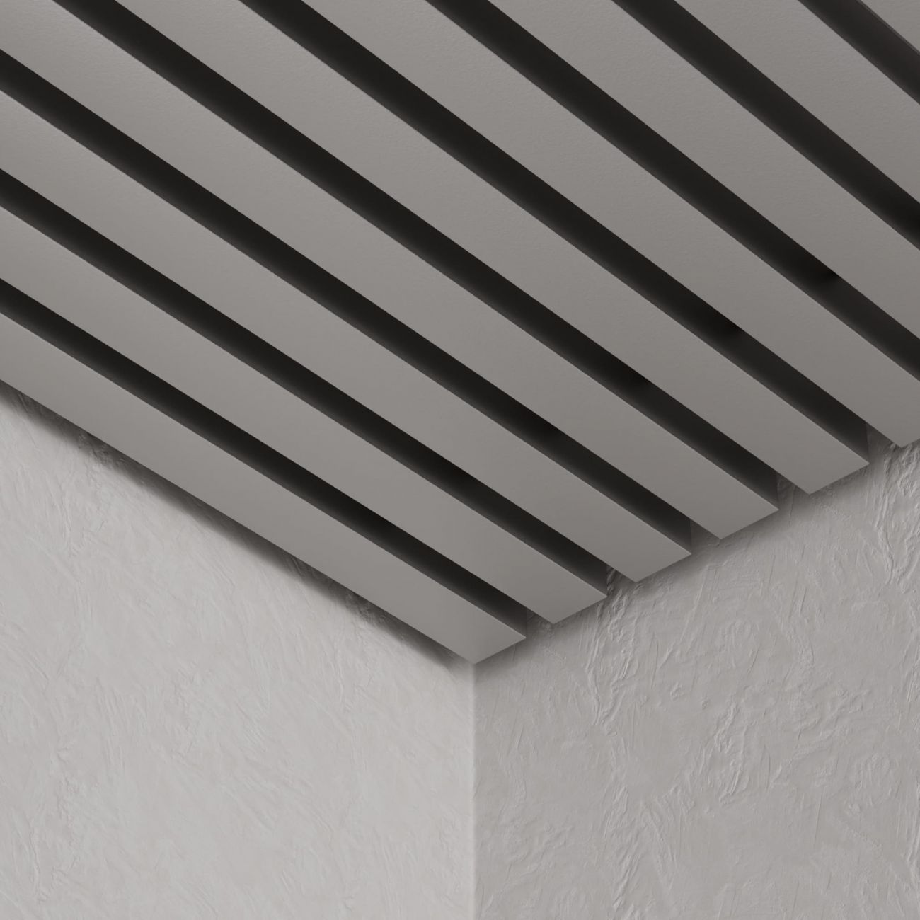 Кубообразный реечный потолок Кубота 60/60 серебристый