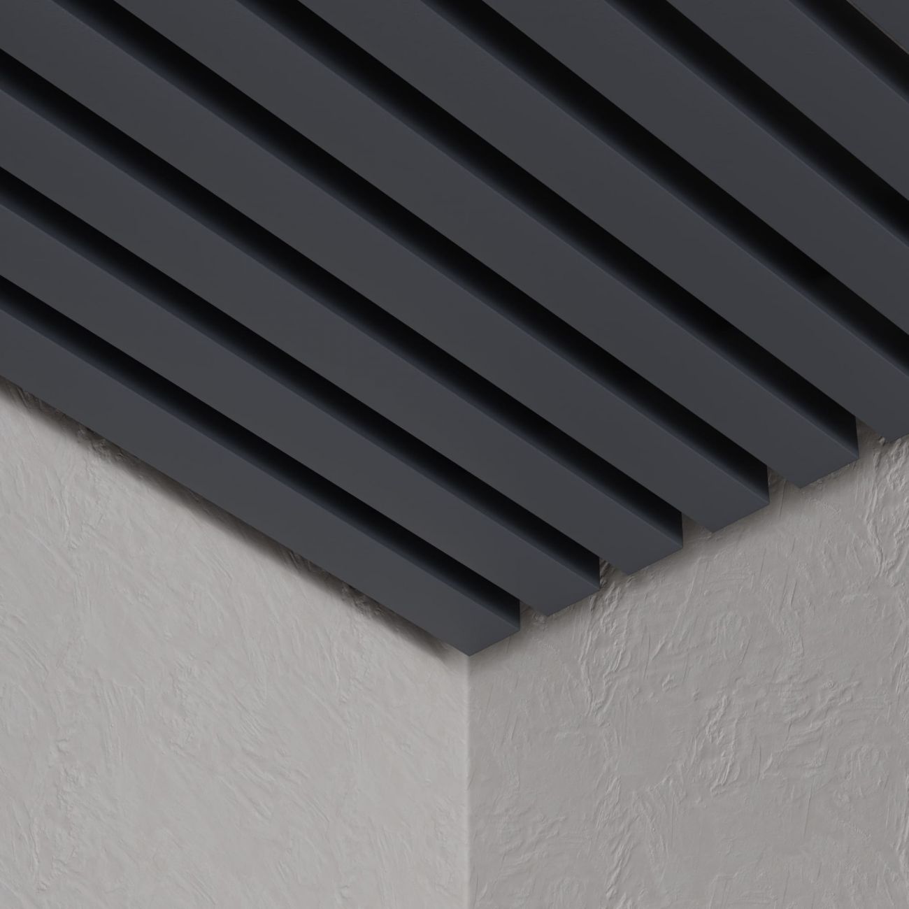 Кубообразный реечный потолок Кубота 60/60 графит