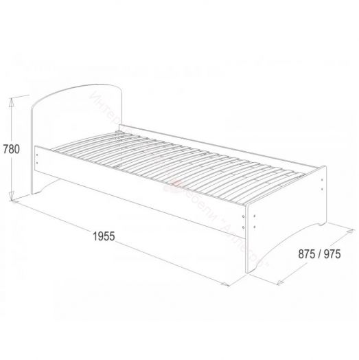 Кровать-2 одинарная (800*1900) Ясень анкор светлый
