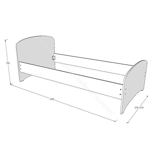 Кровать-4 одинарная (800/900*1900) Венге