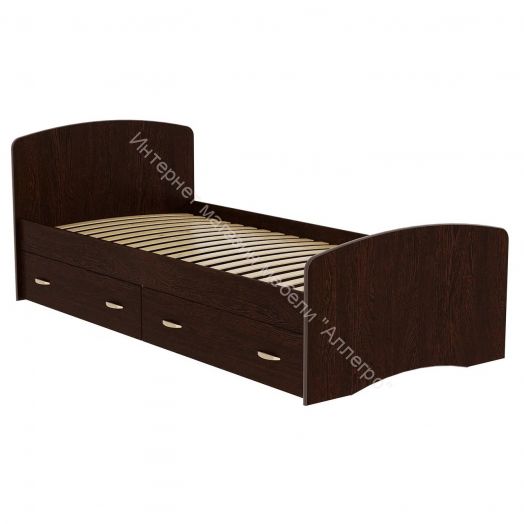 Кровать-6 одинарная (800/900*2000) с 2-мя ящиками Венге