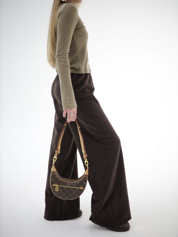 Лонгслив из мериноса ореховый