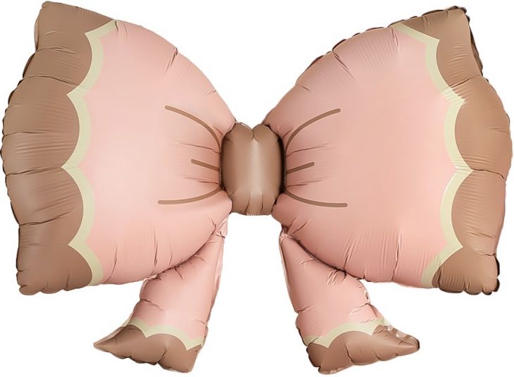 Шар (37''/94 см) Фигура, Бант, Розовый, Сатин