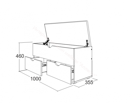 Скамья мягкая-2 ЛДСП Фант для прихожей