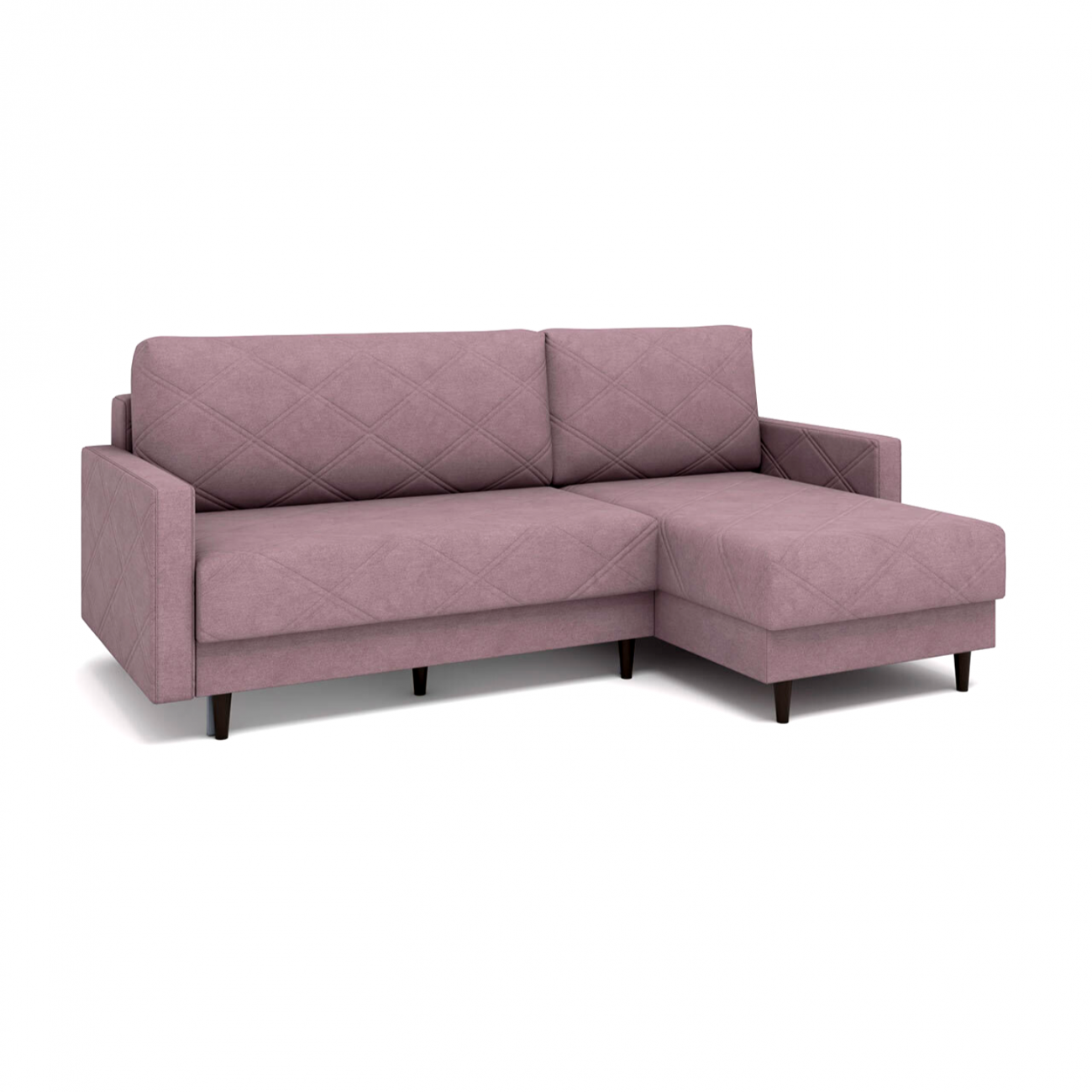 Диван угловой Лондон 155 Еврокнижка ткань Runa Lilac