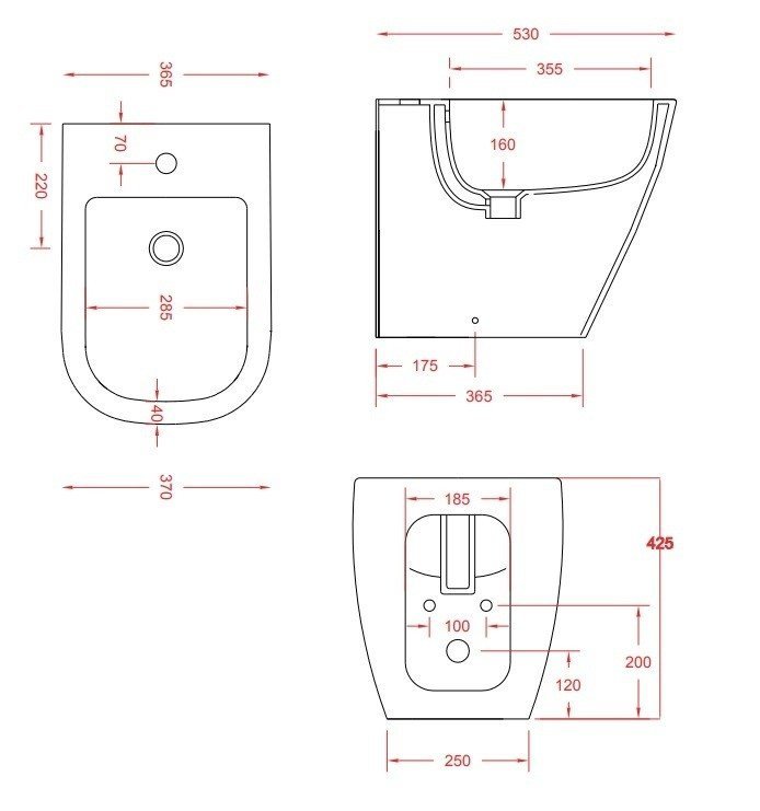Напольное биде ArtCeram Faster FSB002 01 00 36,5х53 см с 1 отверстием ФОТО