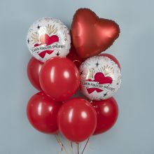 БУКЕТ ШАРОВ  "С ДНЕМ РОЖДЕНИЯ, КРАСОТКА"  С ГЕЛИЕМ.