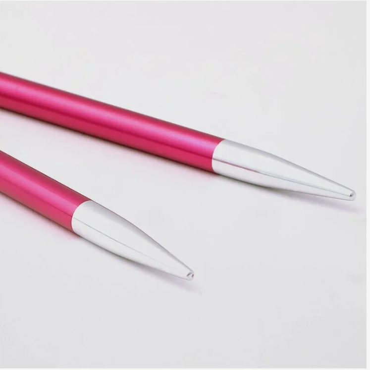 Спицы съемные для вязания Knit Pro Zing укороченные (для длины тросика 20см), алюминий