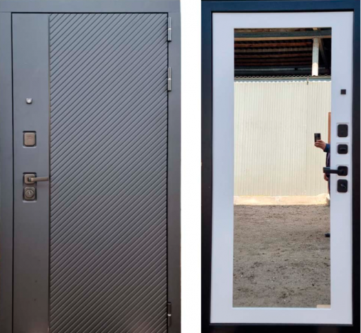 Дверь Входная REX ГРАФ симметрия с зеркалом