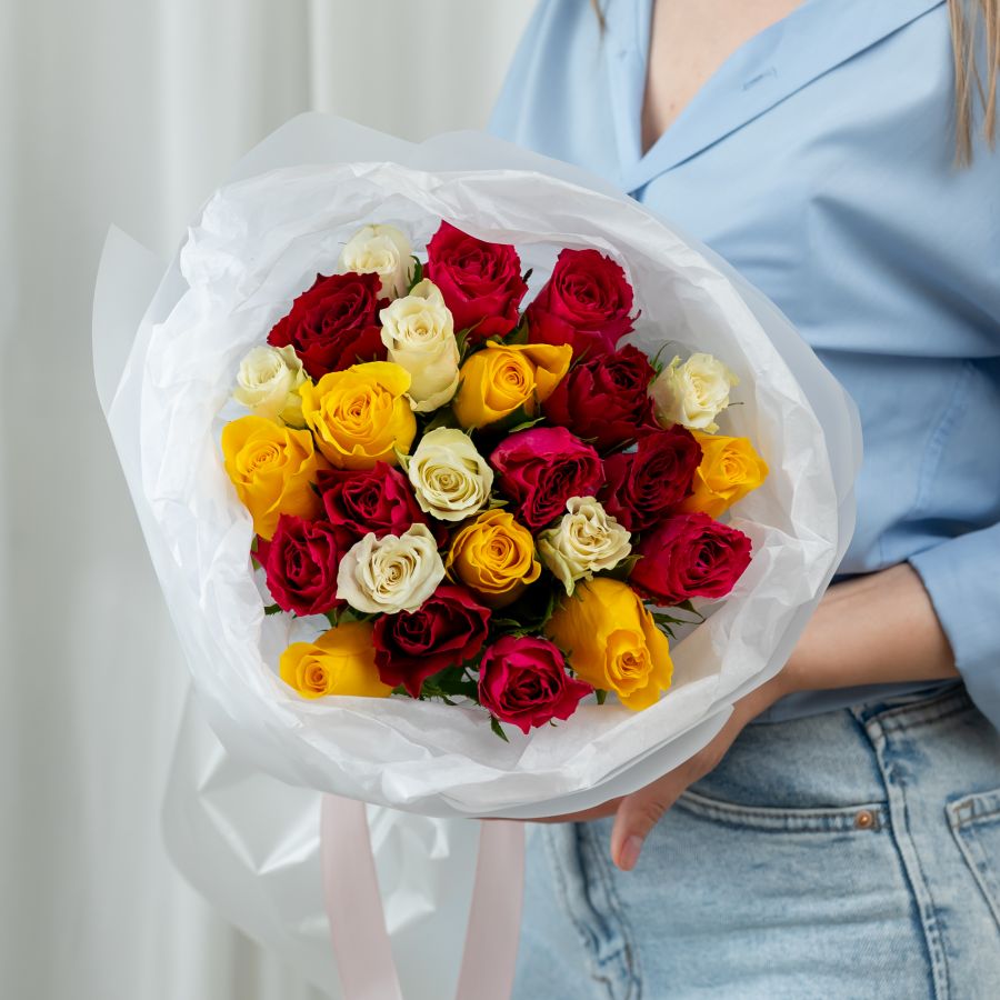 25 роз микс (сорт Кения)