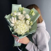 Букет "Нежный"/гортензия/эустома/лагурус