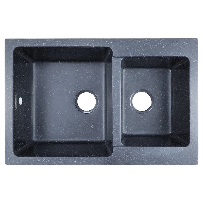 Кухонная мойка AZARIO Ostin 770x510х210 искусственный мрамор, двойная, черный CS00105244