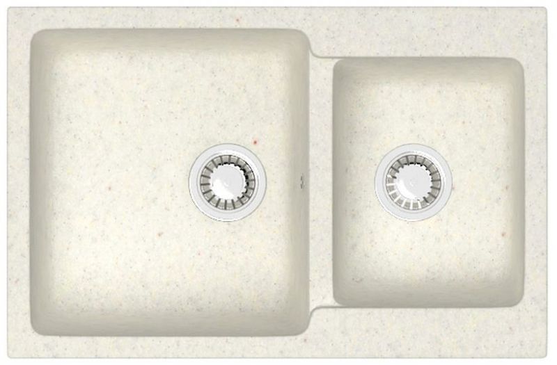 Кухонная мойка AZARIO Grand 765х500х190 двойная, искусственный мрамор, Хлопок CS00079904