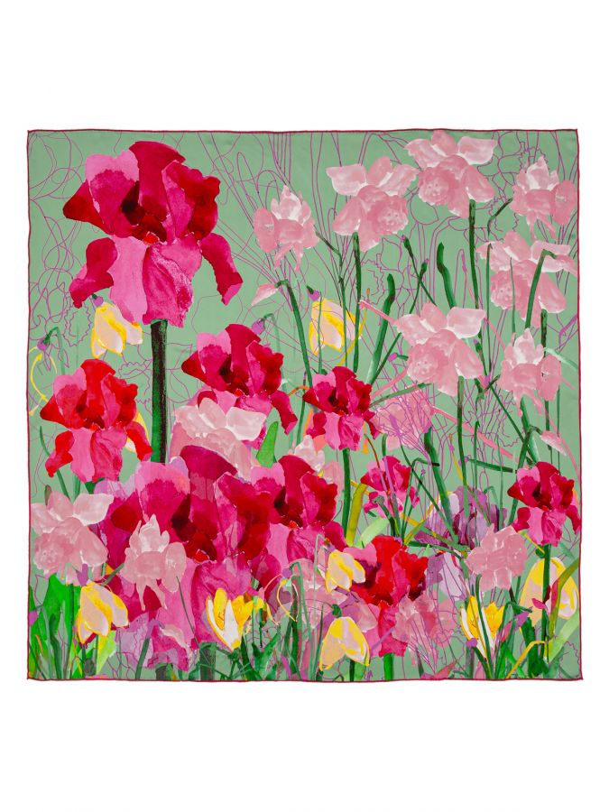 Платок женский шелк 90х90 B03-8424-06 ELEGANZZA