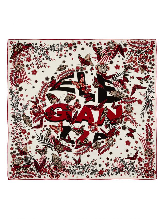 Платок женский шелк 90х90 E03-8450-07 ELEGANZZA