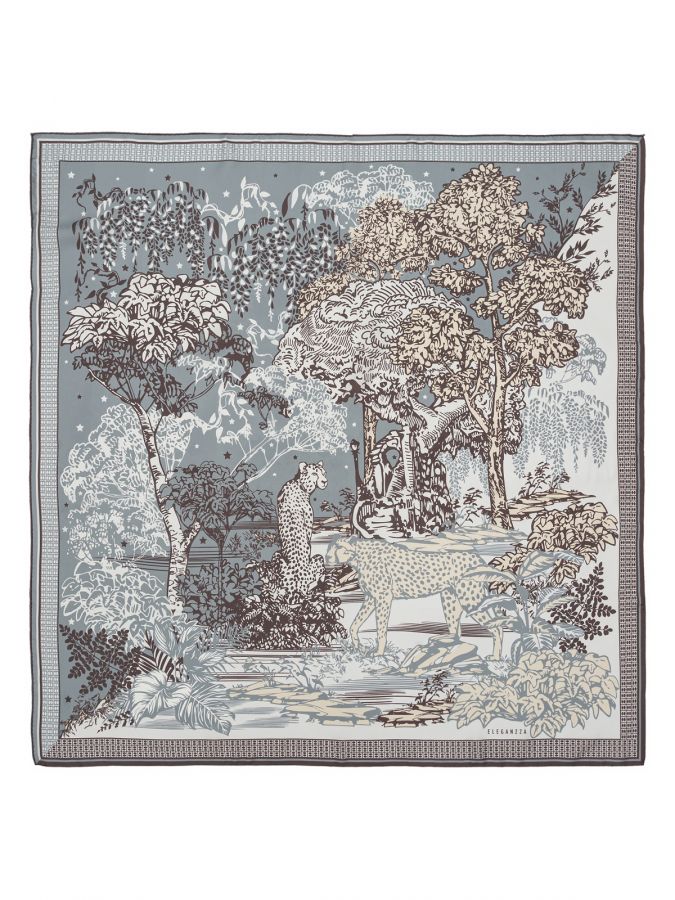 Платок женский шелк 90х90 E04-8451-19 ELEGANZZA