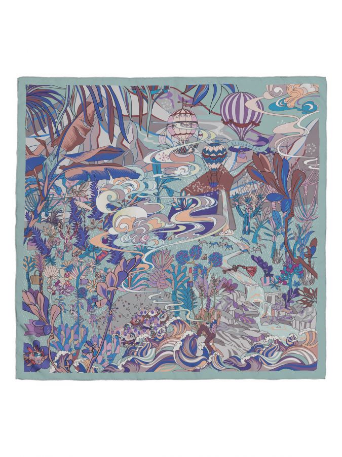 Платок женский шелк 90х90 E04-8456-26 ELEGANZZA